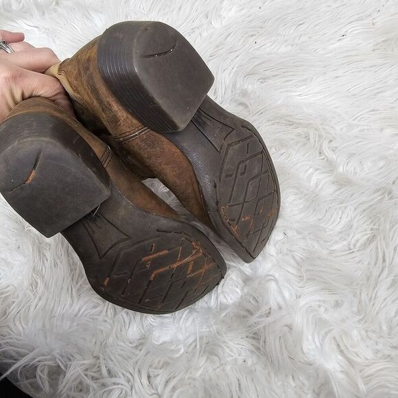 Ariat Kids Brown Square Toe Leather Boots! Size 2.5 - Picture 5 of 6